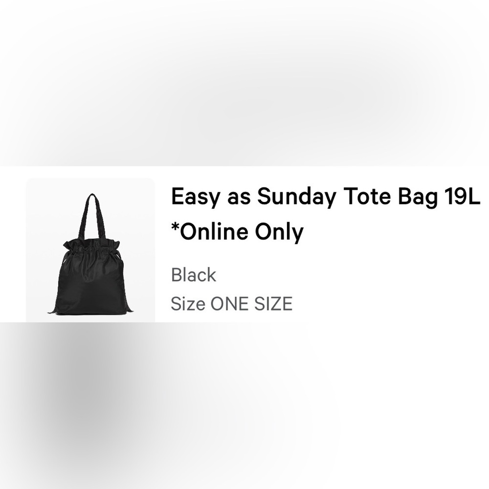 Lululemon Black “Easy as Sunday” Drawstring Bag - Picture 4 of 4